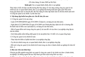 Thông báo 187/BXD-KHTC tập huấn quản lý tài chính trong các đơn vị hành chính sự nghiệp