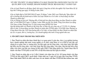 Hướng dẫn 469/HD-CDN  tổ chức và hoạt động của Ban Thanh tra nhân dân