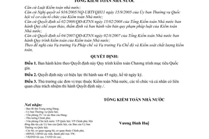 Quyết định 06/2009/QĐ-KTNN quy trình kiểm toán chương trình mục tiêu quốc gia