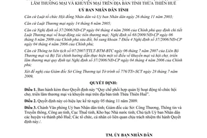 Quyết định 2300/QĐ-UBND Quản lý hoạt động hội chợ triển lãm thương mại khuyến mại Thừa Thiên Huế