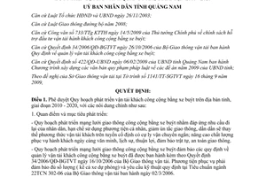 Quyết định 37/2009/QĐ-UBND phát triển vận tải khách công cộng Quảng Nam