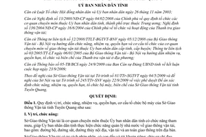 Quyết định 422/QĐ-UBND 2009 chức năng nhiệm vụ quyền hạn Sở Giao thông Tuyên Quang