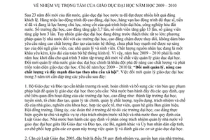 Chỉ thị 7823/CT-BGDĐT nhiệm vụ trọng tâm  giáo dục đại học năm 2009 - 2010
