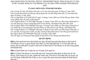 Quyết định 85/2009/QĐ-UBND Quy chế phối hợp giữa Ban Quản lý Khu kinh tế Vân Phong