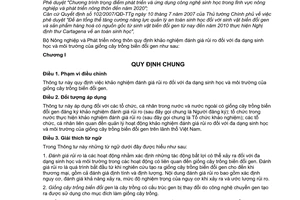 Thông tư 69/2009/TT-BNNPTNT  khảo nghiệm đánh giá rủi ro đa dạng sinh học  môi trường  giống cây trồng biến đổi gen