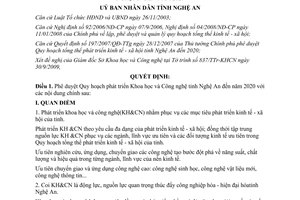 Quyết định 99/2009/QĐ-UBND quy hoạch phát triển khoa học công nghệ đến 2020