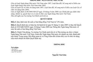 Quyết định 2459/QĐ-NHNN  lãi suất cơ bản bằng đồng Việt Nam