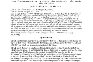 Quyết định 112/2009/QĐ-UBND bồi thường, hỗ trợ tái định Nhà nước thu hồi đất