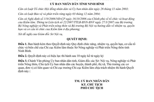 Quyết định 28/2009/QĐ-UBND chức năng nhiệm vụ Chi cục Kiểm lâm Ninh Bình