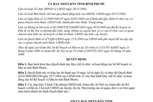 Quyết định 51/2009/QĐ-UBND quy chế tổ chức hoạt động Sở Đầu tư Bình Phước