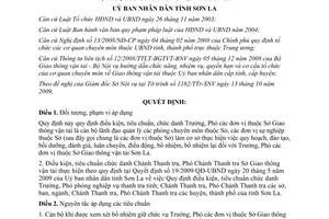 Quyết định 42/2009/QĐ-UBND điều kiện tiêu chuẩn chức danh Trưởng Phó đơn vị Sơn La