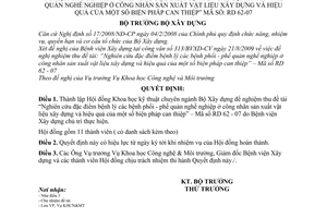 Quyết định 1031/QĐ-BXD thành lập Hội đồng Khoa học kỹ thuật chuyên ngành