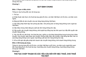 Thông tư 26/2009/TT-BGTVT vận chuyển hoạt động hàng không chung