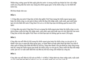 Hiệp định miễn thị thực cho người mang hộ chiếu ngoại giao và công vụ