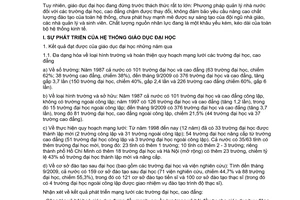 Báo cáo 760/BC-BGDĐTsự phát triển  hệ thống giáo dục đại học, các giải pháp đảm bảo  nâng cao chất lượng đào tạo