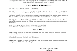 Quyết định 2836/QĐ-UBND năm 2009 công bố văn bản Long An hết hiệu lực thi hành