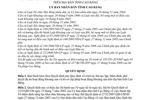 Quyết định 2558/2009/QĐ-UBND trình tự, thủ tục lập, thẩm định, phê duyệt dự án hoạt động khoáng sản hồ sơ cấp phép