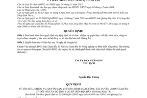 Quyết định 25/2009/QĐ-UBND nhiệm vụ quyền hạn chế độ chính sách