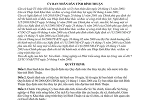 Quyết định 68/2009/QĐ-UBND  quy định mức thu thủy lợi phí, tiền nước trên địa bàn tỉnh Bình Thuận