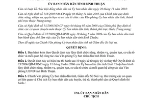 Quyết định 69/2009/QĐ-UBND chức năng nhiệm vụ quyền hạn văn phòng UBND Bình Thuận
