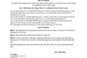 Quyết định 463 QĐ/ĐCKS-VP quy chế văn hoá công sở cơ quan Cục Địa chất  Khoáng sản Việt Nam