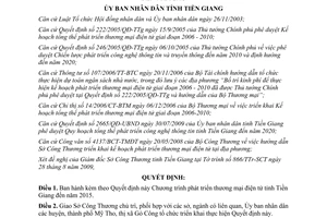 Quyết định 3595/QĐ-UBND năm 2009 phát triển thương mại điện tử Tiền Giang