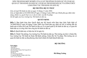 Quyết định 2235/QĐ-BTP Kế hoạch triển khai  Nghị định 74/2009/NĐ-CP