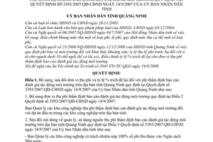 Quyết định 3018/2009/QĐ-UBND bổ sungQuyết định 3393/2007/QĐ-UB đơn vị thu phí tỷ lệ % trích để lại phí thẩm định báo cáo đánh giá tác động môi trường