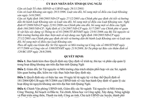 Quyết định 49/2009/QĐ-UBND trình tự, thủ tục phân cấp quản lý trong hoạt động khoáng sản