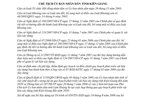 Quyết định số 2460/QĐ-UBND  phê duyệt quy hoạch phát triển vật liệu xây dựng Kiên Giang