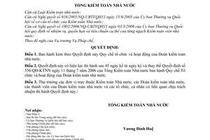Quyết định 05/2009/QĐ-KTNN  Quy chế tổ chức và hoạt động Đoàn kiểm toán nhà nước