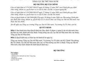 Quyết định 2428/QĐ-BTC  phạm vi quản lý dự trữ nhà nước