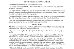 Quyết định 2565/QĐ-CTUBND năm 2009 ủy quyền phân công nhiệm vụ cho BQL