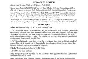 Quyết định 53/2009/QĐ-UBND chức năng nhiệm vụ quyền hạn Sở Tài chính Vĩnh Phúc