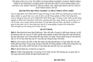 Quyết định 2851/QĐ-BNN-TCCB quy chế mẫu về quản lý, phối hợp công tác và chế độ thông tin báo cáo ngành nông nghiệp và phát triển nông thôn