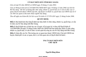 Quyết định 104/2009/QĐ-UBND chức năng nhiệm vụ quyền hạn