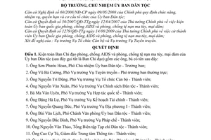 Quyết định 302/QĐ-UBDT kiện toàn Ban Chỉ đạo phòng, chống AIDS tệ nạn ma túy, mại dâm