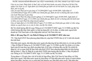 Thông tư 197/2009/TT-BTC  bổ sung Thông tư 134/2008/TT-BTC