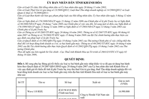 Quyết định 79/2009/QĐ-UBND điều chỉnh bảng giá tối thiểu các loại xe hai bánh gắn máy nhập khẩu đã qua sử dụng kèm theo Quyết định 39/2007/QĐ-UBND