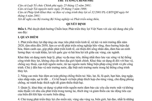 Quyết định 1590/QĐ-TTg phê duyệt định hướng chiến lược phát triển thủy lợi Việt Nam