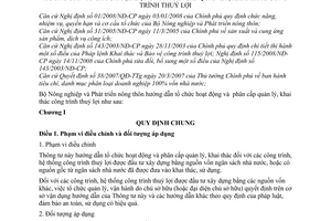 Thông tư 65/2009/TT-BNNPTNT hướng dẫn tổ chức hoạt động phân cấp quản lý, khai thác công trình thuỷ lợi