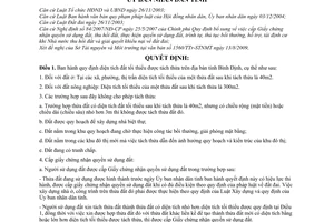 Quyết định 41/2009/QĐ-UBND diện tích đất tối thiểu được tách thửa