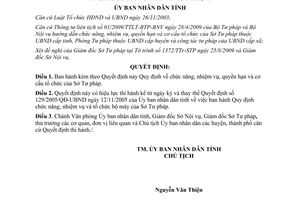 Quyết định 740/QĐ-UBND năm 2009 chức năng nhiệm vụ cơ cấu Sở Tư pháp Bình Định