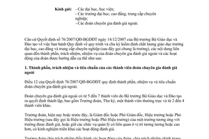 Công văn 9098/BGDĐT-KTKĐCLGD  hướng dẫn đánh giá ngoài trường đại học, cao đẳng  trung cấp chuyên nghiệp