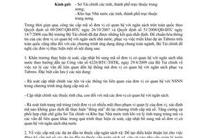 Công văn 14767/BTC-THTK xử lý vấn đề liên quan đến bộ mã đơn vị có quan hệ