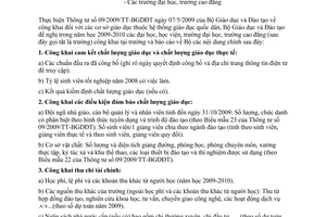 Công văn 9535/BGDĐT-KHTC báo cáo nội dung thực hiện quy chế công khai các cơ sở giáo dục đại học