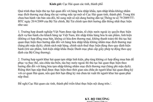 Công văn 15182/BTC-TCHQ hướng dẫn thủ tục hải quan hàng hóa nhập khẩu, tạm nhập không nhằm mục đích thương mại