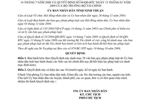 Quyết định 481/2009/QĐ-UBND công bố danh mục văn bản hết hiệu lực Ninh Thuận