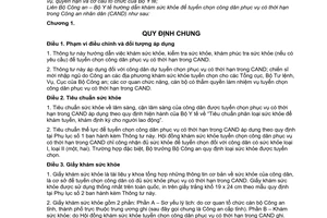 Thông tư liên tịch 09/2009/TTLT-BCA-BYT hướng dẫn khám sức khỏe tuyển chọn công dân phục vụ có thời hạn trong công an nhân dân