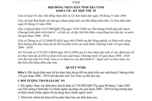 Nghị quyết 05/2009/NQ-HĐND hỗ trợ phát triển sản xuất Chương trình 135 2006 2010 Trà Vinh